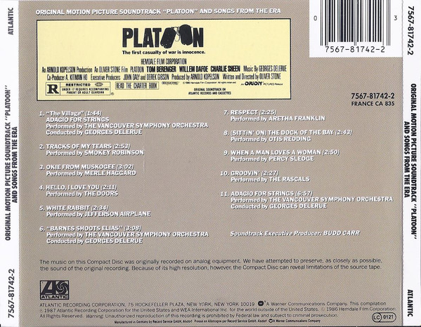 Various - Platoon (Original Motion Picture Soundtrack And Songs From The Era) | Atlantic (7567-81742-2) - 2