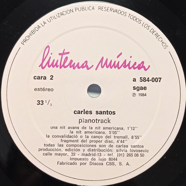 Carles Santos - Pianotrack | Linterna Música (A 584 - 007) - 2 Carles Santos - Pianotrack | Linterna Música (A 584 - 007) - 2