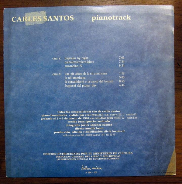 Carles Santos - Pianotrack | Linterna Música (A 584 - 007) - main Carles Santos - Pianotrack | Linterna Música (A 584 - 007) - main