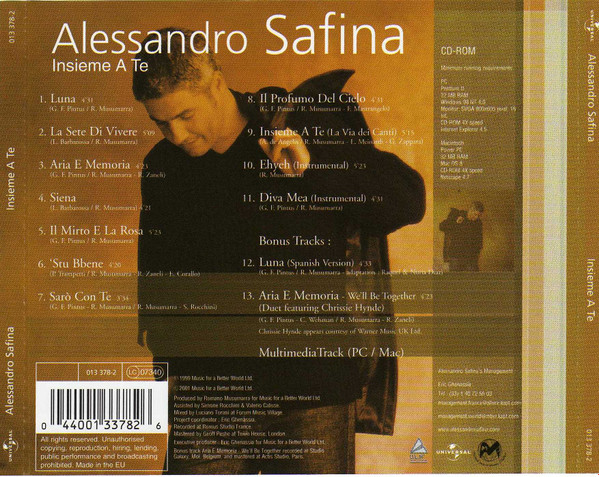 Alessandro Safina - Insieme A Te | Universal (013 378-2) - 2 Alessandro Safina - Insieme A Te | Universal (013 378-2) - 2