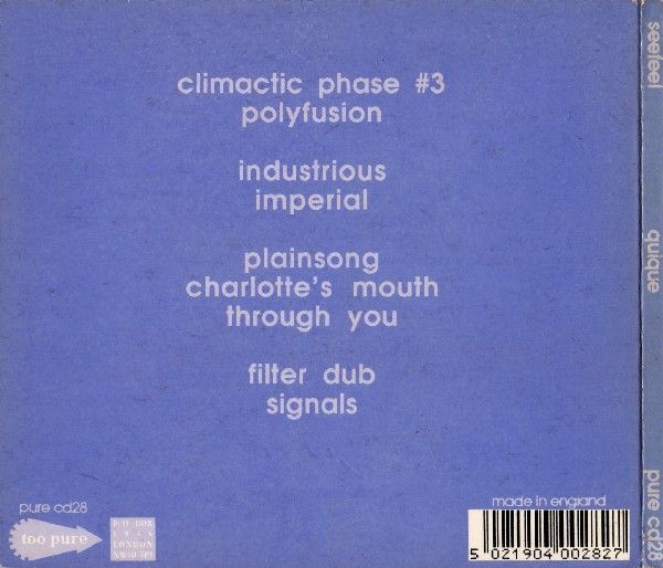 Seefeel - Quique | Too Pure (pure cd28) - 2