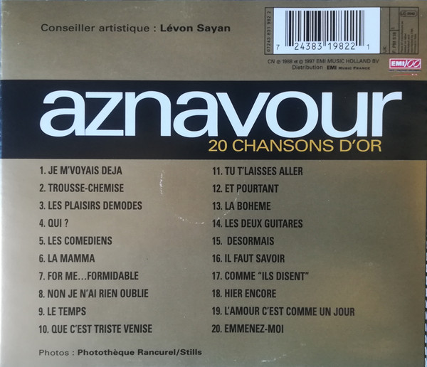 Charles Aznavour - 20 Chansons D'or | EMI 100 (831 982 2) - 4