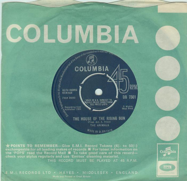 The Animals - The House Of The Rising Sun | Columbia (DB 7301) - 4