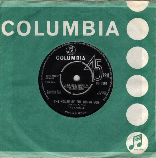 The Animals - The House Of The Rising Sun | Columbia (DB 7301) - 3