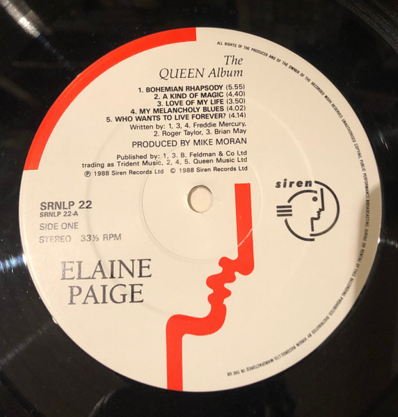 Elaine Paige - The Queen Album | Siren (SRNLP 22) - main