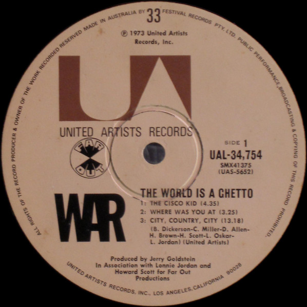 War - The World Is A Ghetto | United Artists Records (UAL 34754) - 3