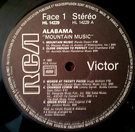 Alabama - Mountain Music | RCA (HL 14229) - 3