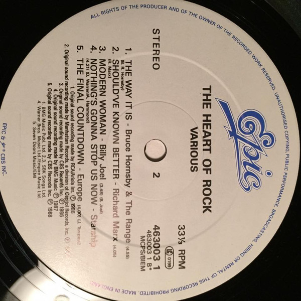 Various - The Heart Of Rock | CBS (CBS 463114 1) - 4 Various - The Heart Of Rock | CBS (CBS 463114 1) - 4