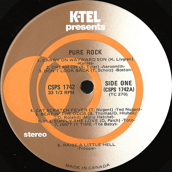 Various - Pure Rock | K-Tel (TC 270) - 3 Various - Pure Rock | K-Tel (TC 270) - 3