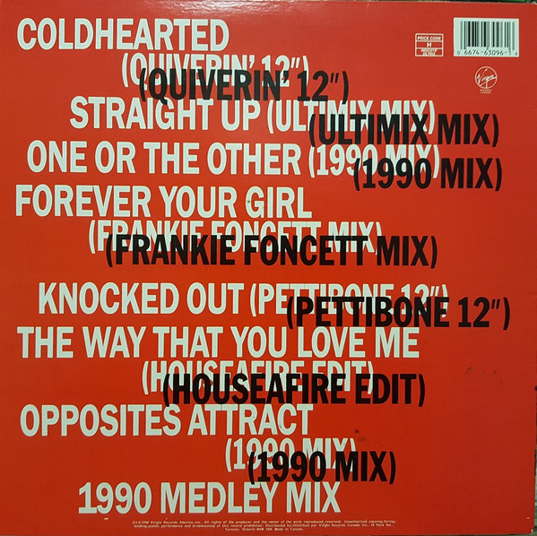 Paula Abdul - Shut Up And Dance (Mixes) | Virgin Records CANADA (VL 3096) - 2