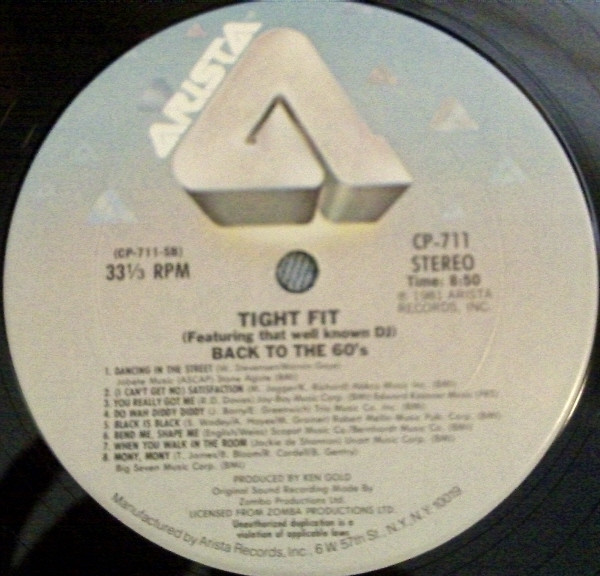 Tight Fit - Back To The 60's | Arista (CP 711) - 3