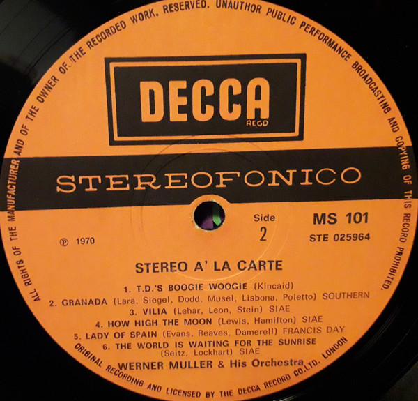 Werner Müller Und Sein Orchester - Stereo À La Carte | Decca (MS 101) - 4