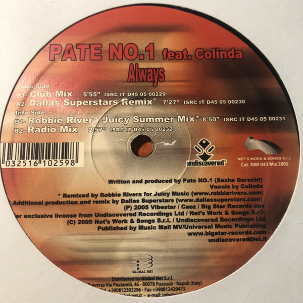 Pate No.1 Feat. Colinda - Always | Net's Work International (NWI 043 Mix 2005) - main Pate No.1 Feat. Colinda - Always | Net's Work International (NWI 043 Mix 2005) - main