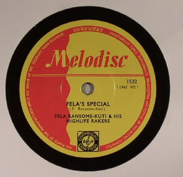 Fela Ransome-Kuti & The Highlife Rakers - Fela’s Special / Aigana | Melodisc (1532)