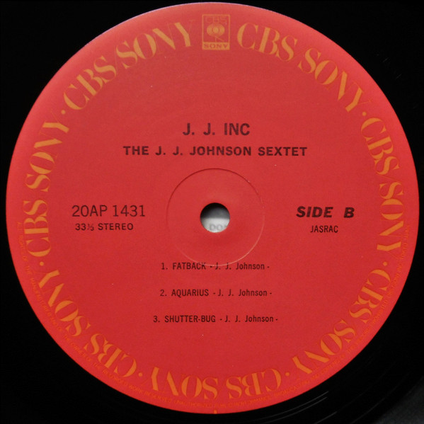 The J.J. Johnson Sextet - J.J. Inc. | CBS/Sony (20AP 1431) - 3 The J.J. Johnson Sextet - J.J. Inc. | CBS/Sony (20AP 1431) - 3