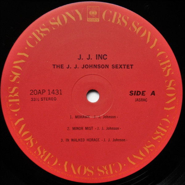 The J.J. Johnson Sextet - J.J. Inc. | CBS/Sony (20AP 1431) - 4 The J.J. Johnson Sextet - J.J. Inc. | CBS/Sony (20AP 1431) - 4