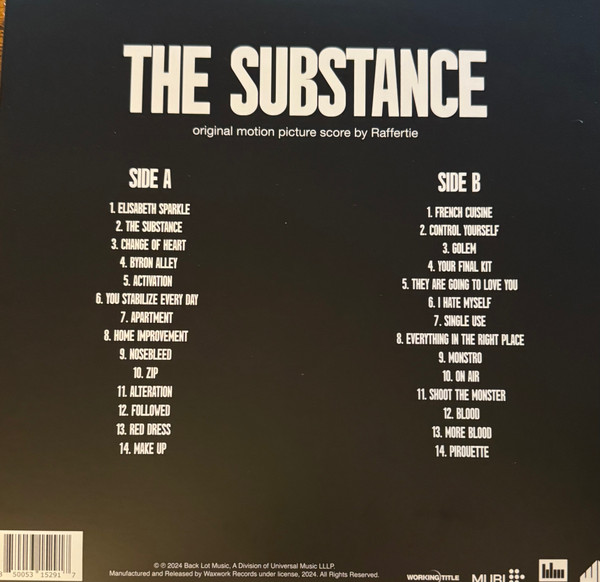 Raffertie - The Substance (Original Motion Picture Score) | Waxwork Records (WW215) - 2