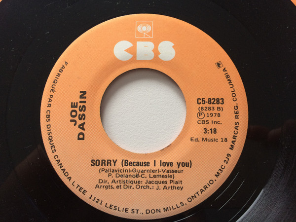 Joe Dassin - Si Tu Penses A Moi (No Woman No Cry) (7") [Vinyl] | CBS (C5-8283) - 2