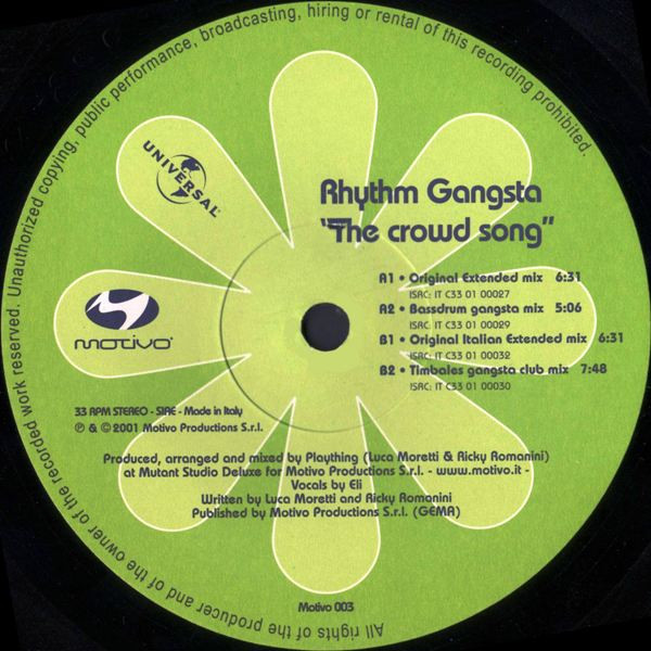 Rhythm Gangsta - The Crowd Song | Motivo Productions (Motivo 003) - main Rhythm Gangsta - The Crowd Song | Motivo Productions (Motivo 003) - main