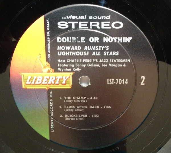 Howard Rumsey's Lighthouse All-Stars Host Charlie Persip's Jazz Statesmen - Double Or Nothin' | Liberty (LST 7014) - 2 Howard Rumsey's Lighthouse All-Stars Host Charlie Persip's Jazz Statesmen - Double Or Nothin' | Liberty (LST 7014) - 2