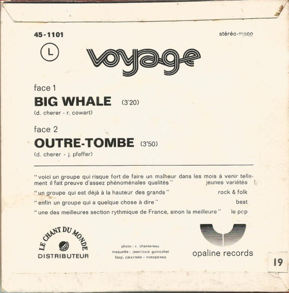 Voyage - Big Whale / Outre Tombe | Opaline Records (45-1101) - 2