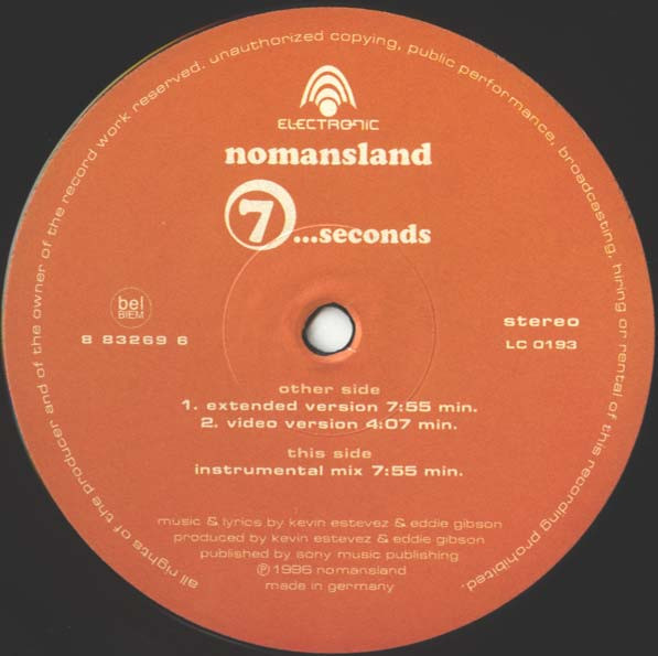 Nomansland - 7 ...Seconds | Electronic (8 83269 6) - 2