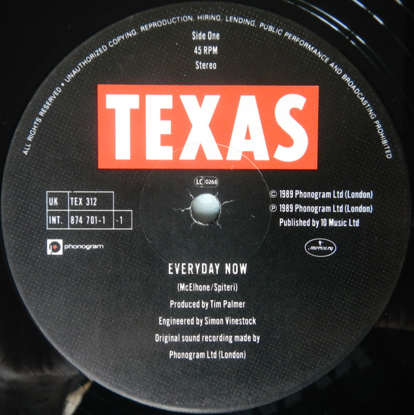 Texas - Everyday Now | Mercury (TEX 312) - 4
