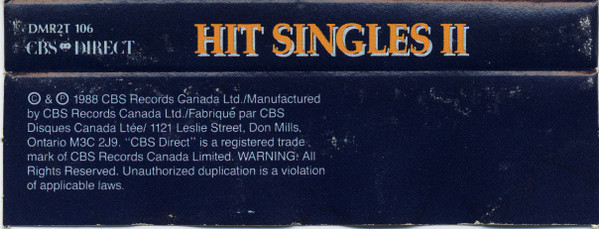 Various - Hit Singles II [Cassette] | CBS Direct (DMR2T 106) - 2
