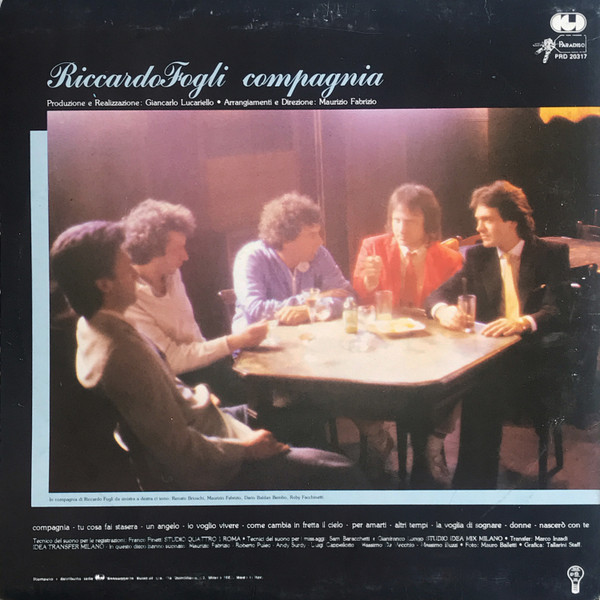 Riccardo Fogli - Compagnia | Paradiso (PRD 20317) - 2