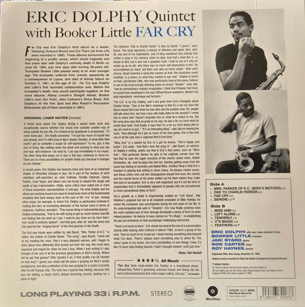 Eric Dolphy With Booker Little - Far Cry | WaxTime (LP 772375) - 2