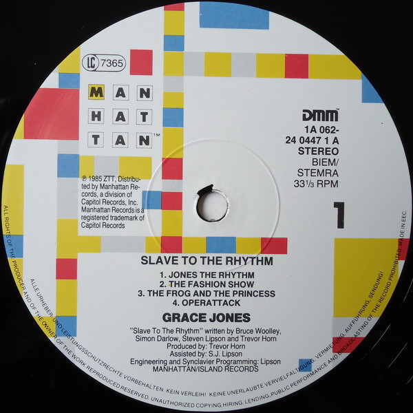 Grace Jones - Slave To The Rhythm | Manhattan Records (1A 062-24 0447 1) - 2 Grace Jones - Slave To The Rhythm | Manhattan Records (1A 062-24 0447 1) - 2
