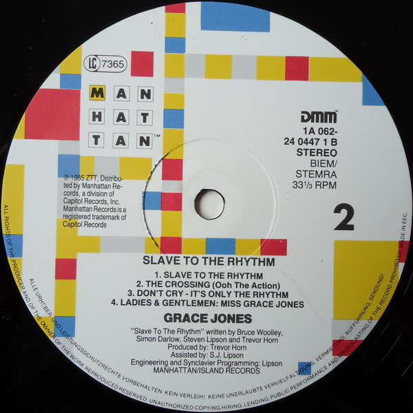 Grace Jones - Slave To The Rhythm | Manhattan Records (1A 062-24 0447 1) - 3 Grace Jones - Slave To The Rhythm | Manhattan Records (1A 062-24 0447 1) - 3