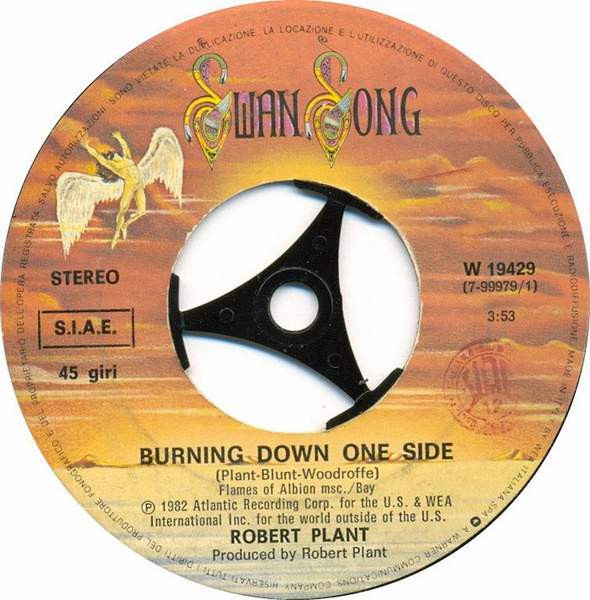 Robert Plant - Burning Down One Side | Swan Song (W 19429) - 3