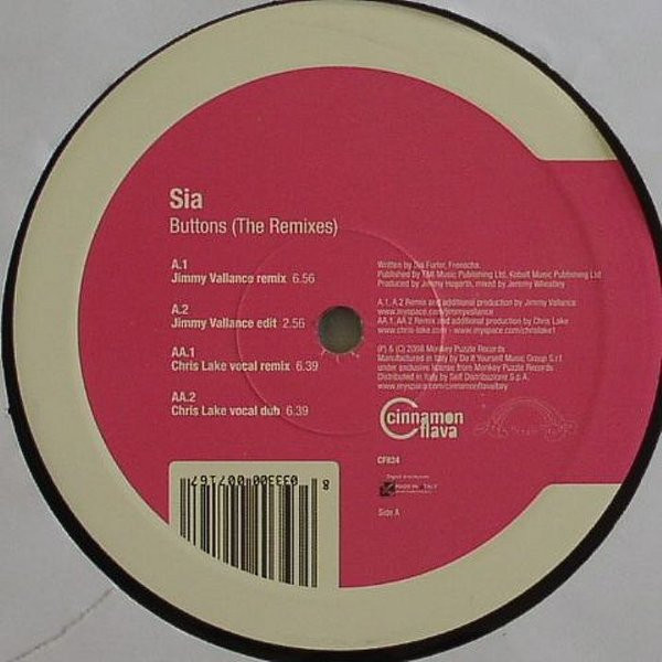 Sia - Buttons (The Remixes) | Cinnamon Flava (CF824) - main Sia - Buttons (The Remixes) | Cinnamon Flava (CF824) - main