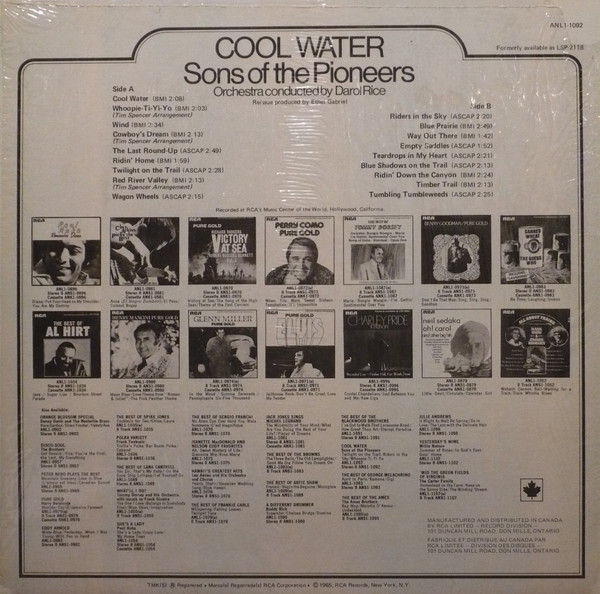 The Sons Of The Pioneers - Cool Water | RCA (ANL1-1092) - 2 The Sons Of The Pioneers - Cool Water | RCA (ANL1-1092) - 2