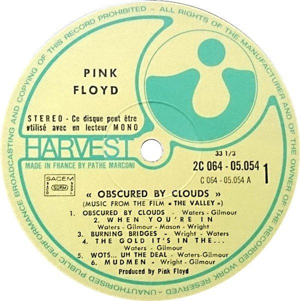 Pink Floyd - Obscured By Clouds | Harvest (2C 064 - 05054) - 3 Pink Floyd - Obscured By Clouds | Harvest (2C 064 - 05054) - 3