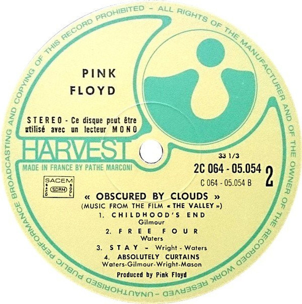 Pink Floyd - Obscured By Clouds | Harvest (2C 064 - 05054) - 4 Pink Floyd - Obscured By Clouds | Harvest (2C 064 - 05054) - 4