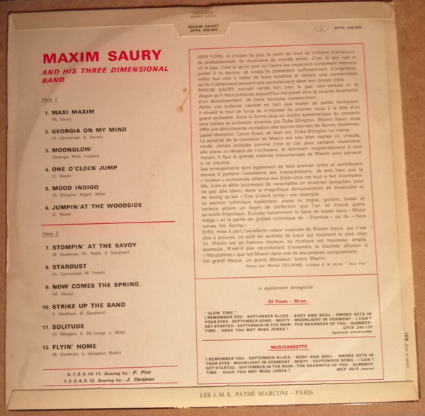 Maxim Saury And His Three Dimensional band - Maxi... Maxim... Maximum !!! | Pathé (CPTX 240.582) - 2 Maxim Saury And His Three Dimensional band - Maxi... Maxim... Maximum !!! | Pathé (CPTX 240.582) - 2