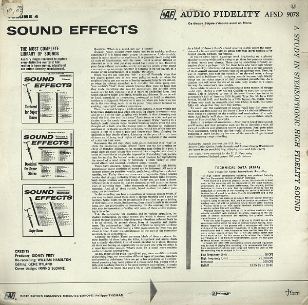 No Artist - Sound Effects, Volume 4 | Audio Fidelity (AFSD 9078) - 2 No Artist - Sound Effects, Volume 4 | Audio Fidelity (AFSD 9078) - 2