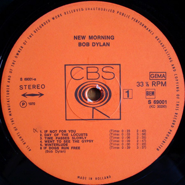 Bob Dylan - New Morning | CBS (S 69001) - 4