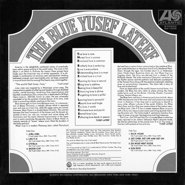Yusef Lateef - The Blue Yusef Lateef | Atlantic (SD 1508) - main