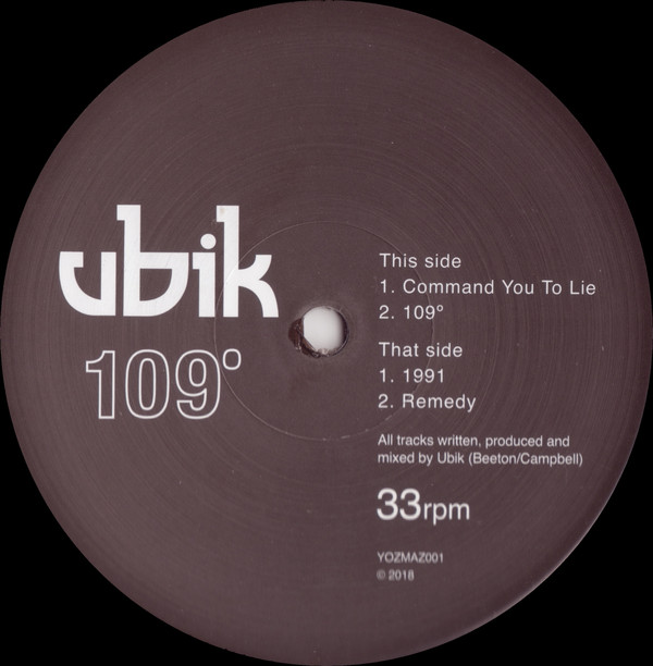 Ubik - 109° | YozMaz (YOZMAZ001) - main