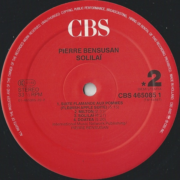 Pierre Bensusan - Solilaï | CBS (465085 1) - 2