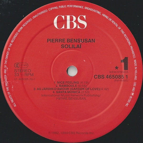 Pierre Bensusan - Solilaï | CBS (465085 1) - main
