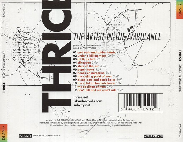 Thrice - The Artist In The Ambulance [CD] | Sub City Records (B000029502) - 2