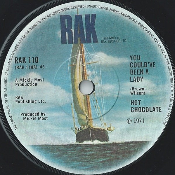 Hot Chocolate - You Could've Been A Lady | RAK (RAK 110) - main