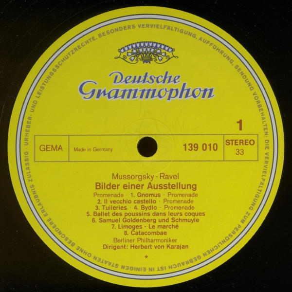 Maurice Ravel / Modest Mussorgsky , Berliner Philharmoniker · Herbert von Karajan - Bolero / Tableaux D'une Exposition = Bilder Einer Ausstellung = Pictures At An Exhibition | Deutsche Grammophon (139 010) - 3 Maurice Ravel / Modest Mussorgsky , Berliner Philharmoniker · Herbert von Karajan - Bolero / Tableaux D'une Exposition = Bilder Einer Ausstellung = Pictures At An Exhibition | Deutsche Grammophon (139 010) - 3