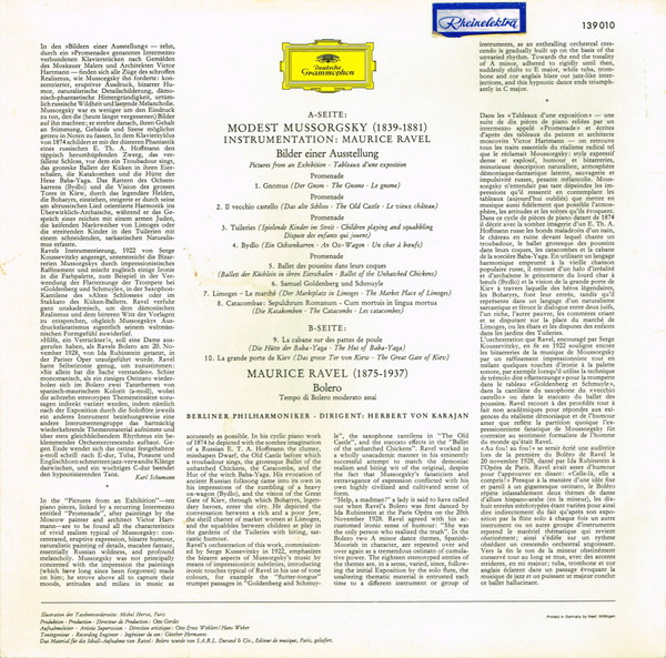 Maurice Ravel / Modest Mussorgsky , Berliner Philharmoniker · Herbert von Karajan - Bolero / Tableaux D'une Exposition = Bilder Einer Ausstellung = Pictures At An Exhibition | Deutsche Grammophon (139 010) - 2 Maurice Ravel / Modest Mussorgsky , Berliner Philharmoniker · Herbert von Karajan - Bolero / Tableaux D'une Exposition = Bilder Einer Ausstellung = Pictures At An Exhibition | Deutsche Grammophon (139 010) - 2