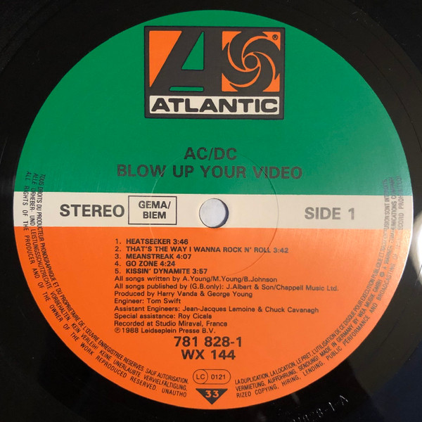 AC/DC - Blow Up Your Video | Atlantic (781 828-1) - 3