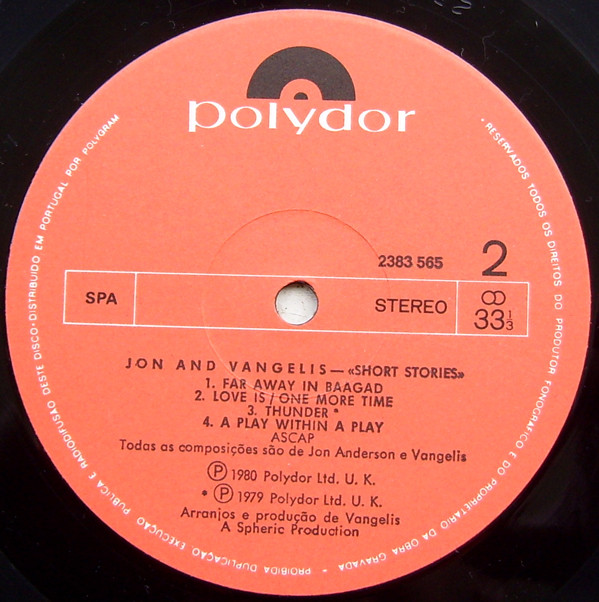 Jon & Vangelis - Short Stories | Polydor (2383 565) - 3